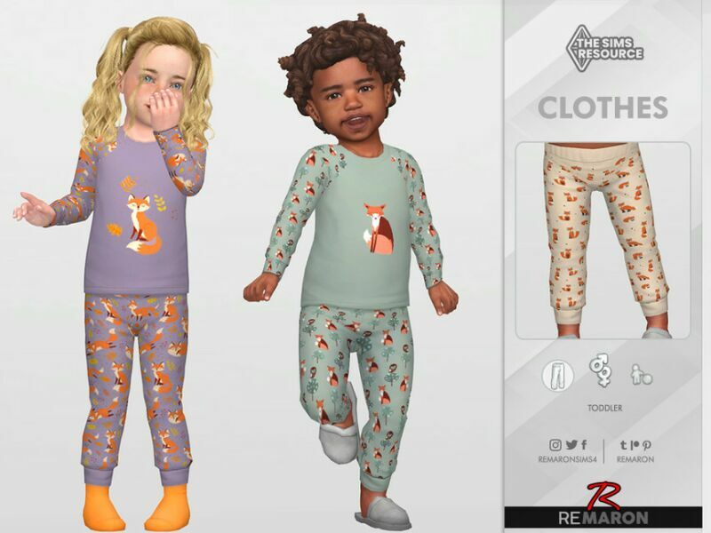 PJ FOX Pants 01 For Toddler By Remaron Sims 4 CC