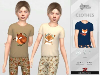 PJ FOX Shirt 01 For Child By Remaron Sims 4 CC