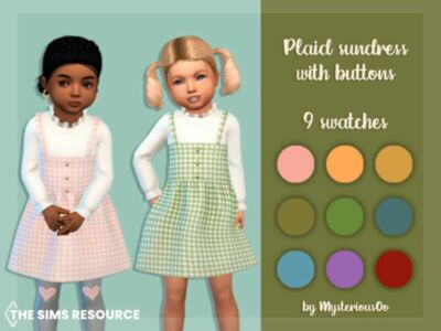 Plaid Sundress With Buttons By Mysteriousoo Sims 4 CC