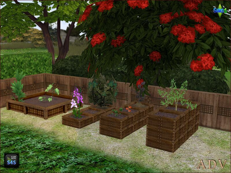 sims 4 cc plant boxes and fence 10