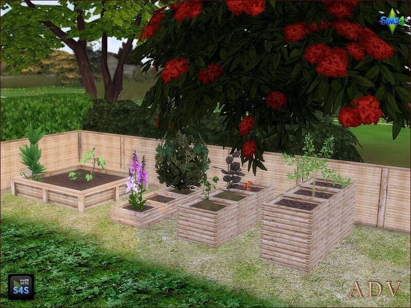 sims 4 cc plant boxes and fence 11