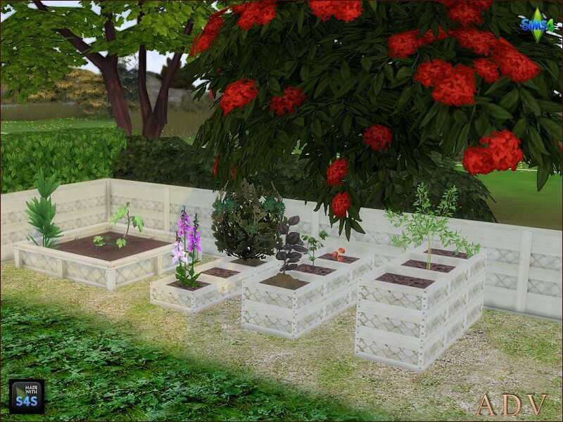 sims 4 cc plant boxes and fence 8