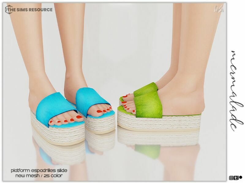 Platform Espadrilles Slide S15 By Mermaladesimtr Sims 4 CC