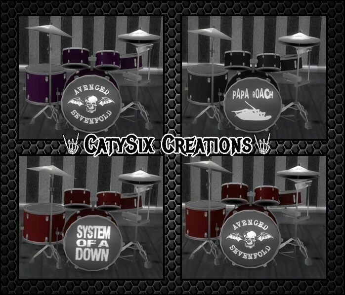 Playable Drums V7 By Catysix Sims 4 CC