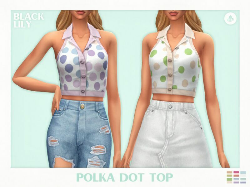 Polka DOT TOP Sims 4 CC