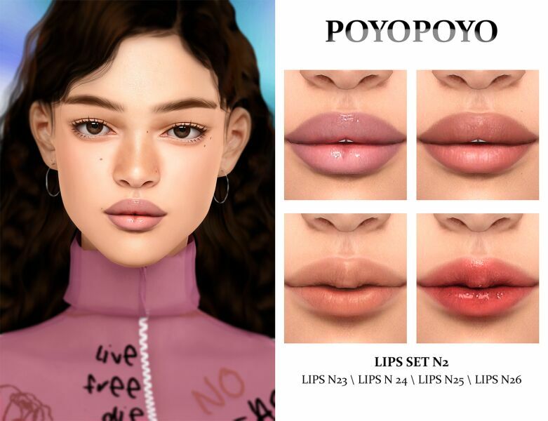 [Poyopoyo] Lips SET N2 | Lips N23 Lips N24 Lips N25 Lips N26 Early Access! By Poyopoyo Sims 4 CC