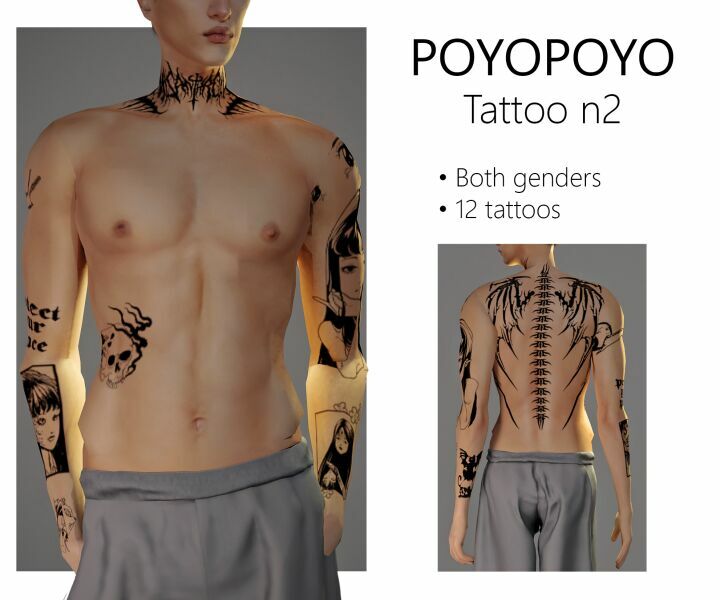 [Poyopoyo] Tattoo N2 Sims 4 CC