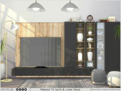 Presidio TV Units & Living Space By Onyxium Sims 4 CC