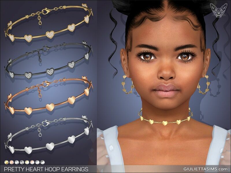 Pretty Heart Choker For Kids By Giulietta Sims 4 CC