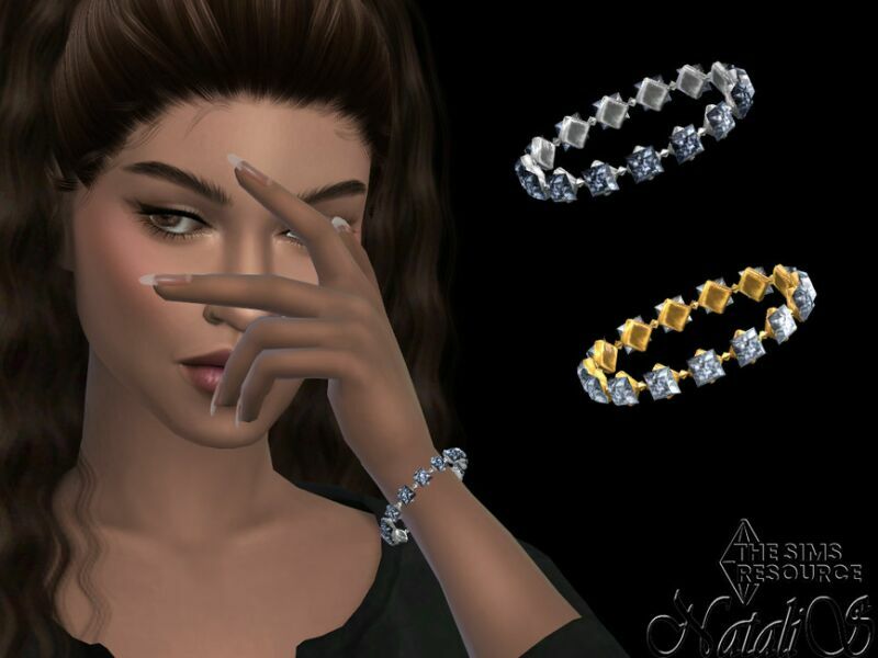 Princess CUT Crystals Bracelet By Natalis Sims 4 CC