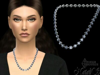 Princess CUT Crystals Long Necklace By Natalis Sims 4 CC