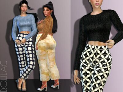 Printed Trousers DO537 Sims 4 CC