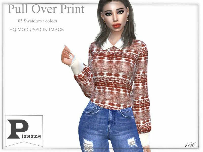 Pull Over Print By Pizazz Sims 4 CC