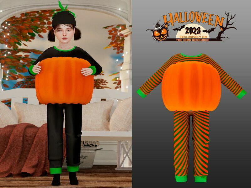 Pumpkin Costume (Child) By Couquett Sims 4 CC