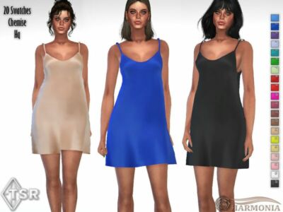 Pure Silk Mini Chemise By Harmonia Sims 4 CC