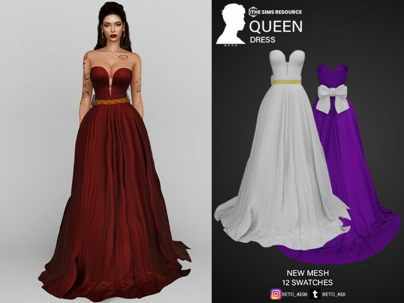 Queen (Dress) Sims 4 CC