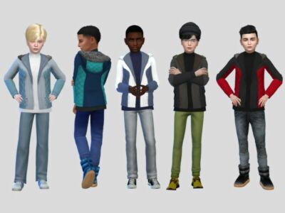 Quilted Winter Jacket Boys By Mclaynesims Sims 4 CC Download