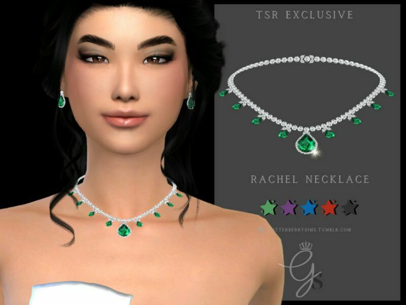 Rachel Necklace By Glitterberryfly Sims 4 CC