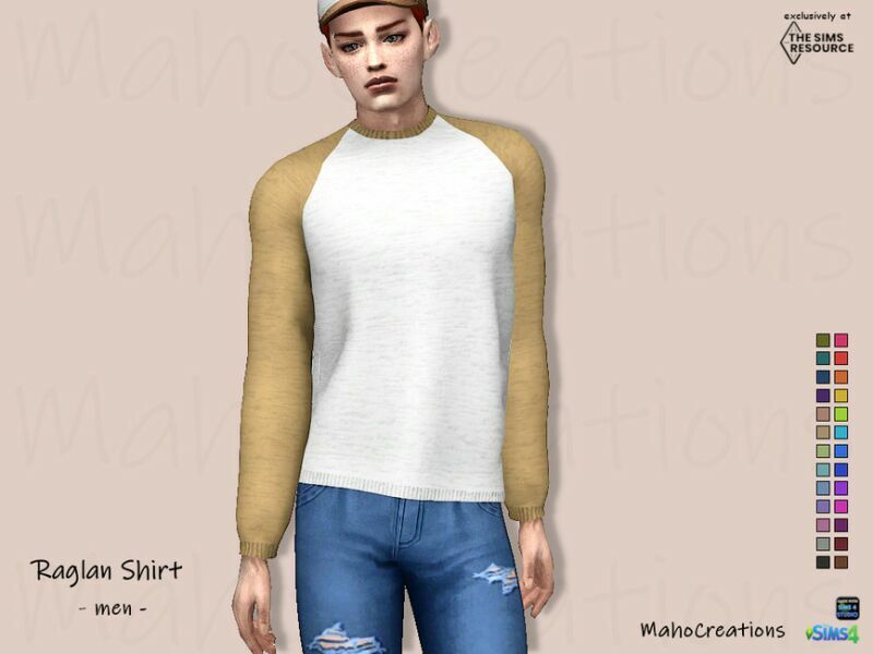 Raglan Shirt – MEN By Mahocreations Sims 4 CC