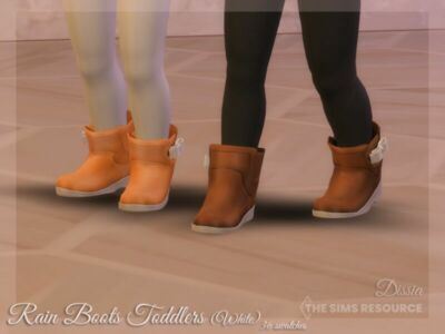 Rain Boots Toddlers (White) By Dissia Sims 4 CC