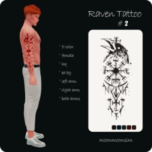 Raven Tattoo 2 By Moonmoonsim Sims 4 CC