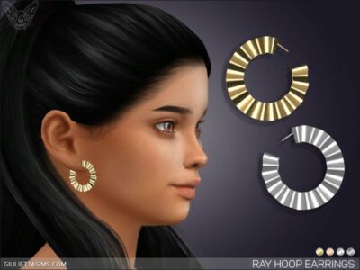 RAY Hoop Earrings For Kids By Giulietta Sims 4 CC