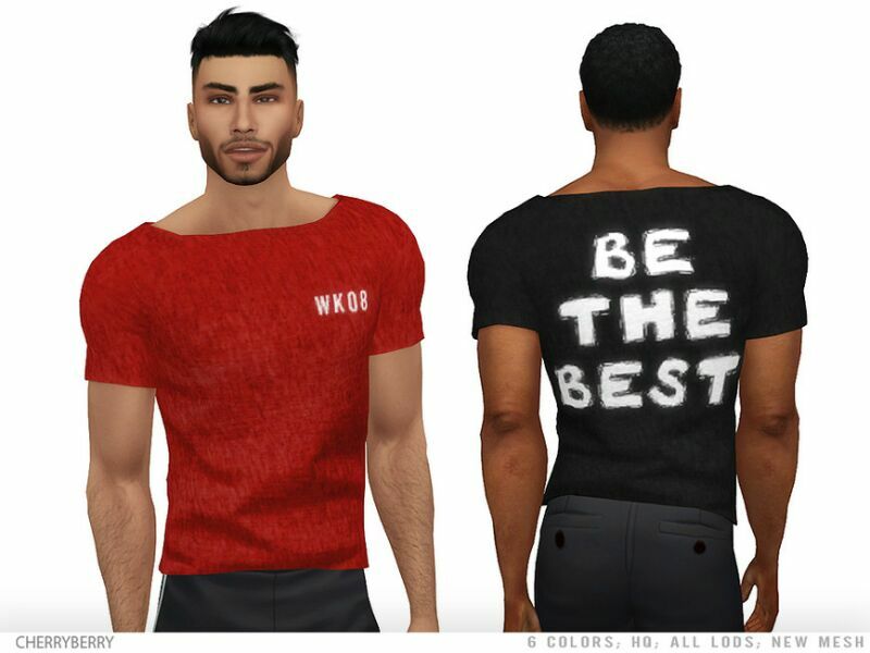 RAY – Men’S T-Shirt By Cherryberrysim Sims 4 CC