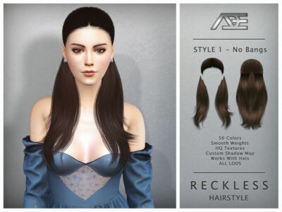 ‘Reckless – Style 1 Without Bangs (Hairstyle) / Female’ Sims 4 CC