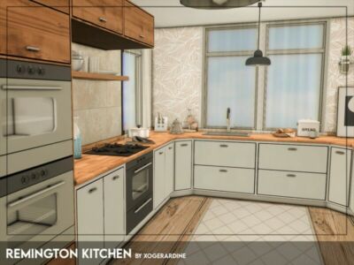 Remington Kitchen (TSR Only CC) By Xogerardine Sims 4 CC