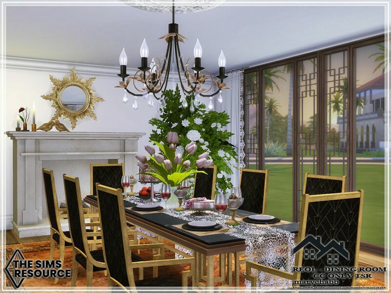 sims 4 cc reol dining room cc only tsr by marychabb 2