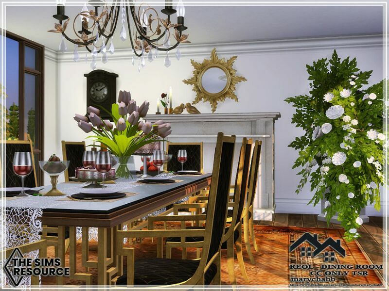 sims 4 cc reol dining room cc only tsr by marychabb 3