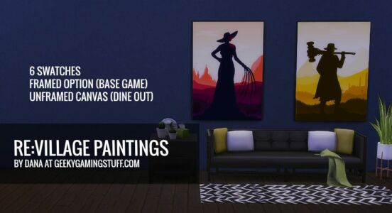 Resident Evil Village Silhouette Wall ART By Geekygamingstuff Sims 4 CC