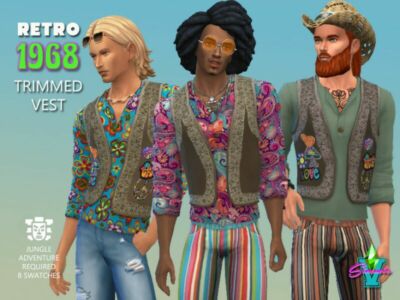 Retro68 Trimmed Vest By Simmiev Sims 4 CC