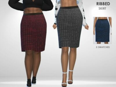 Ribbed Skirt By Puresim Sims 4 CC