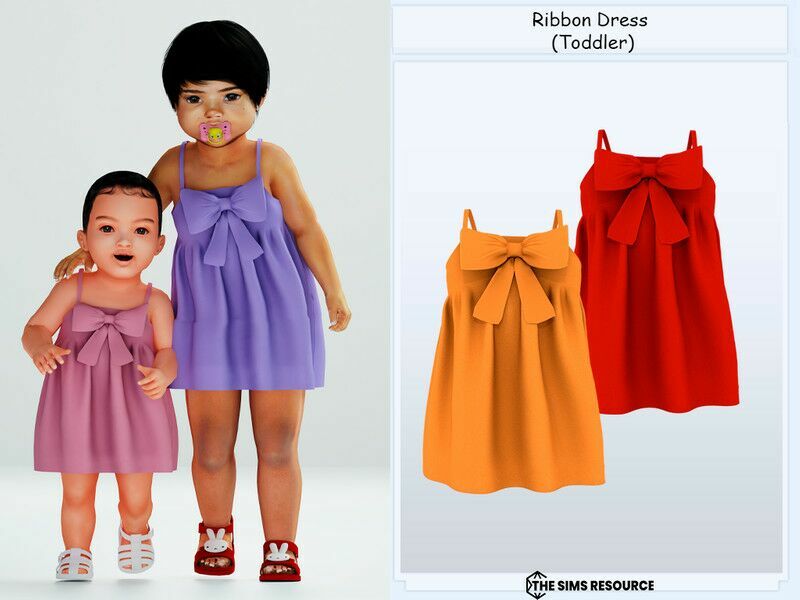 Ribbon Dress (Toddler) – / Toddler Sims 4 CC