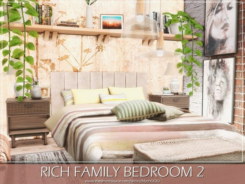 sims 4 cc rich family bedroom 2 by mychqqq 4