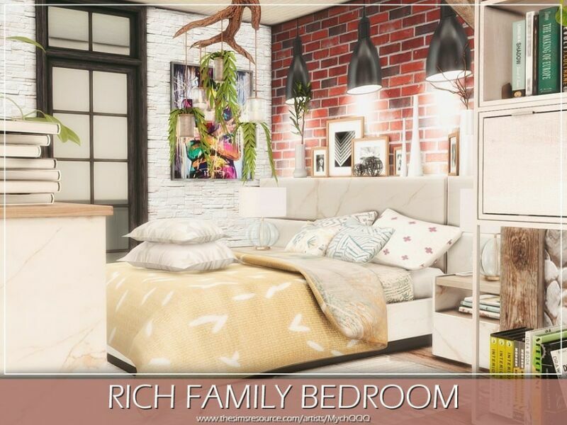 sims 4 cc rich family bedroom by mychqqq 4