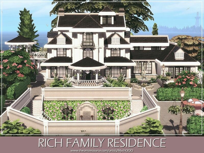 Rich Family Residence (Unfurnished) By Mychqqq Sims 4 CC