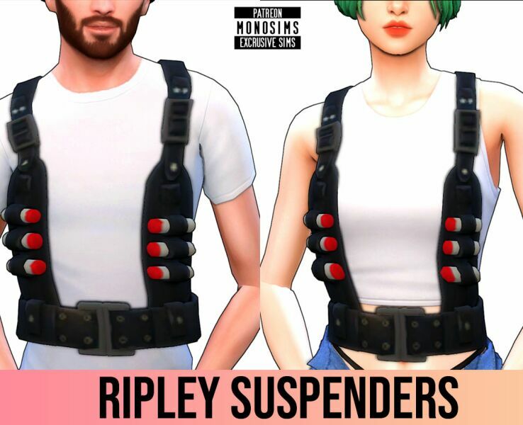 Ripley Suspenders By Monosims Sims 4 CC