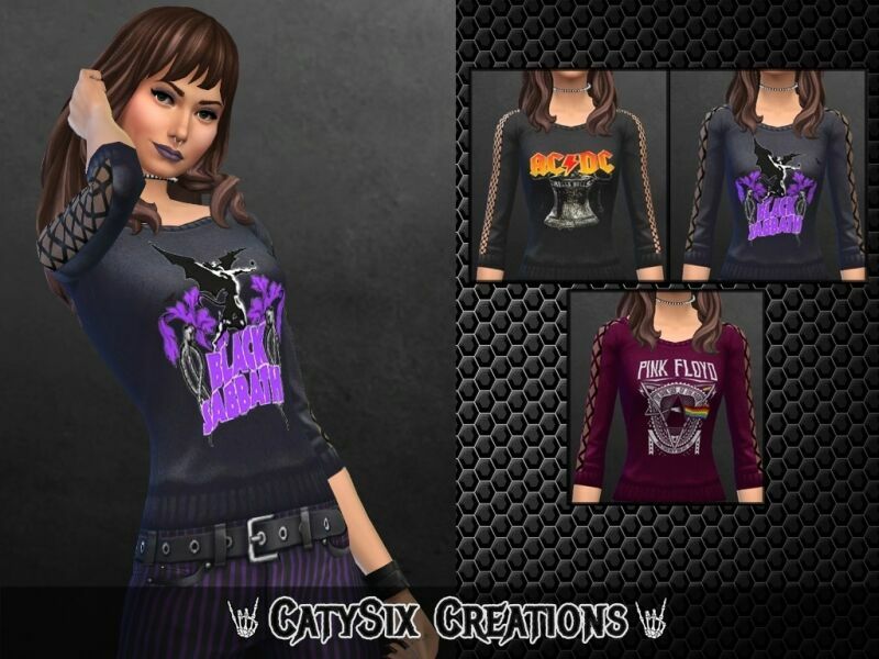 Rock And Metal Sweaters V2 By Catysix Sims 4 CC