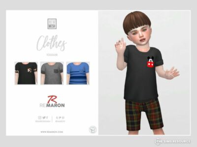 Rolled Sleeves Shirt 02 For Toddler By Remaron Sims 4 CC