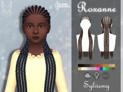 Roxanne Hairstyle (Child) By Sylviemy Sims 4 CC