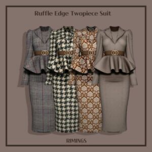 Ruffle Edge Twopiece Suit By Rimings Sims 4 CC