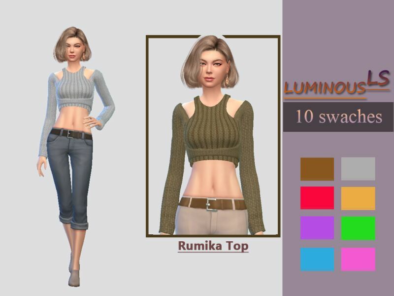 Rumika TOP By Luminousls Sims 4 CC