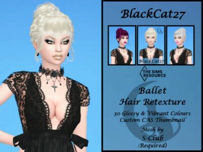 S-Club N51 Ballet Hair Retexture (Mesh Needed) By Blackcat27 Sims 4 CC