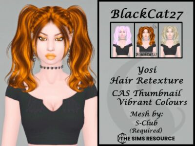 S-Club Yosi Hair Retexture (Mesh Needed) By Blackcat27 Sims 4 CC