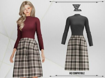 Sana Wool Dress By Forlima Sims 4 CC