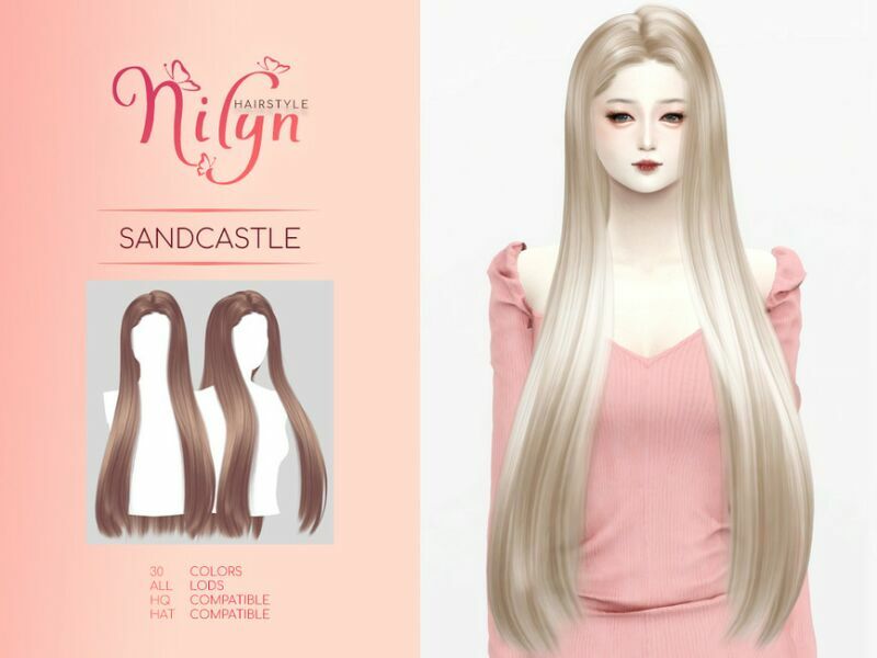 Sandcastle Hair – NEW Mesh By Nilyn Sims 4 CC