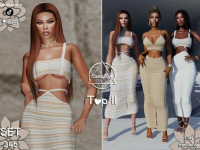 Santorini Collection – Striped TOP By Camuflaje Sims 4 CC