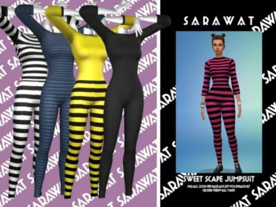 Sarawat_Sweet Scape Jumpsuit By Sarawat Sims 4 CC